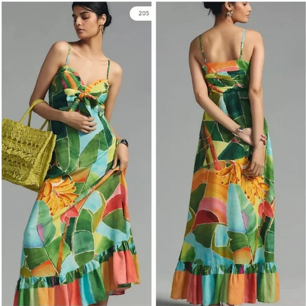 NWT Farm Rio Tie-Waist Printed Dress